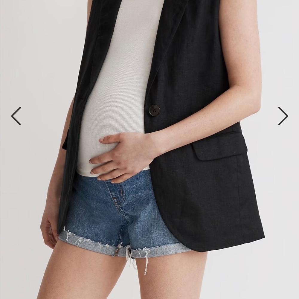 Maternity Over-The-Belly Denim Shorts in Coeling Wash